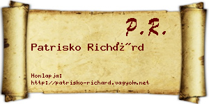 Patrisko Richárd névjegykártya